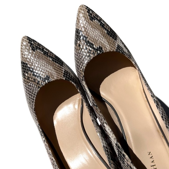 Cole Haan Gray Multi Snakeskin Embossed Leather Heels - Picture 5 of 9